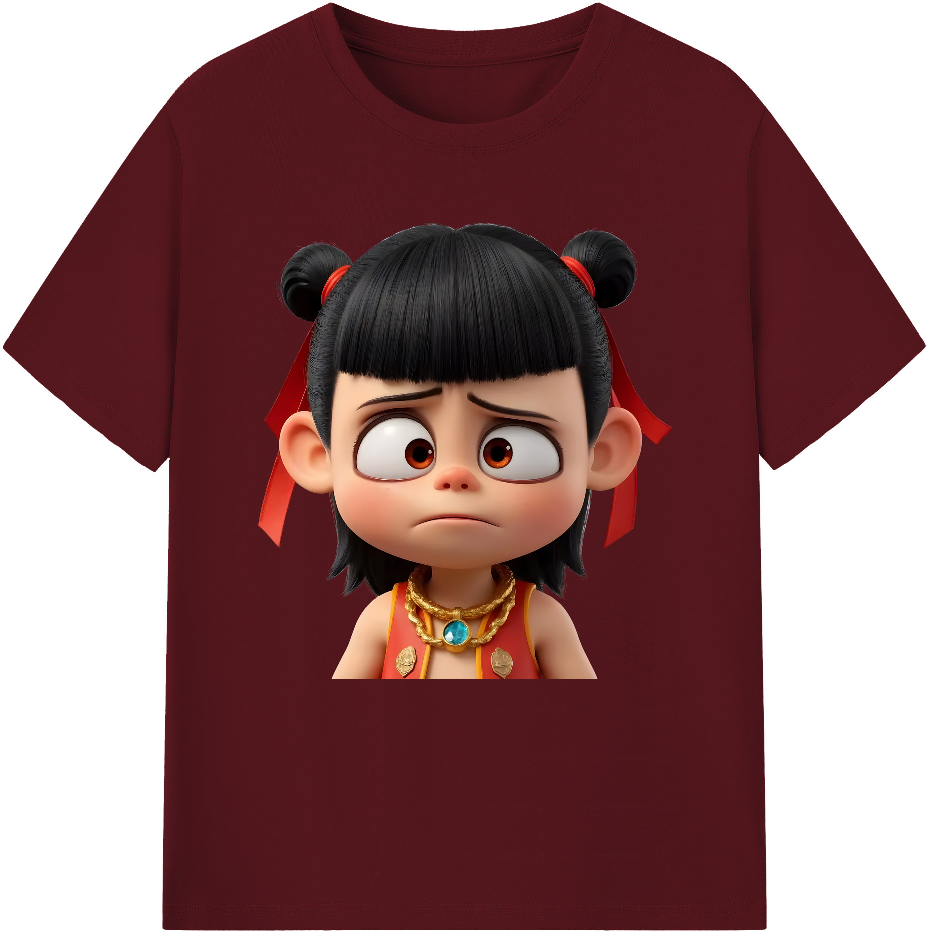 （画像用） Ne Zha 2 ナタ 魔童の大暴れ 綿100％半袖Tシャツ（フロントプリント）